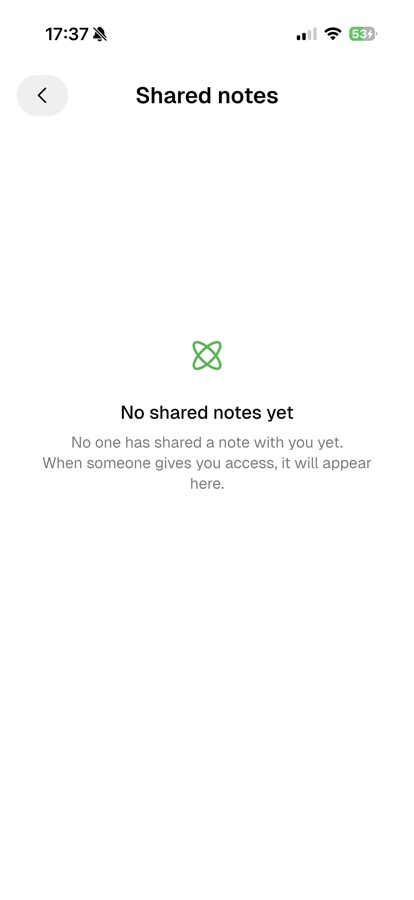 Leksia shared notes screen