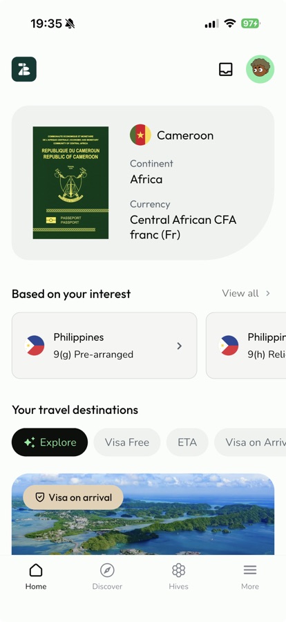 Zendocs passport info screen