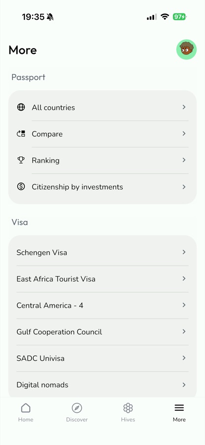 Zendocs visa and passport tools screen